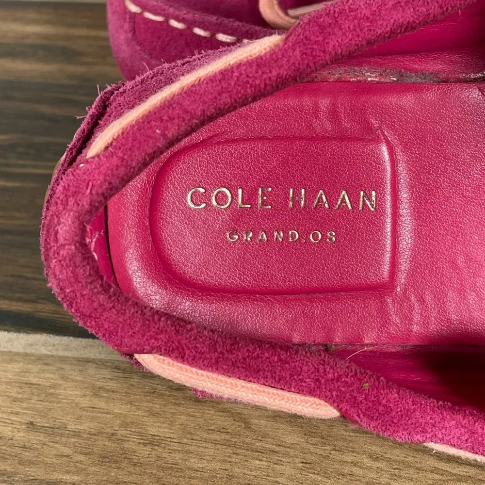 Cole Haan Grant Driver Youth Girl's Size 3.5 Shoes Pink Suede Grand OS Moccasin